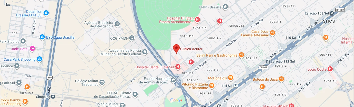 Mapa de localização da Clínica Acurar